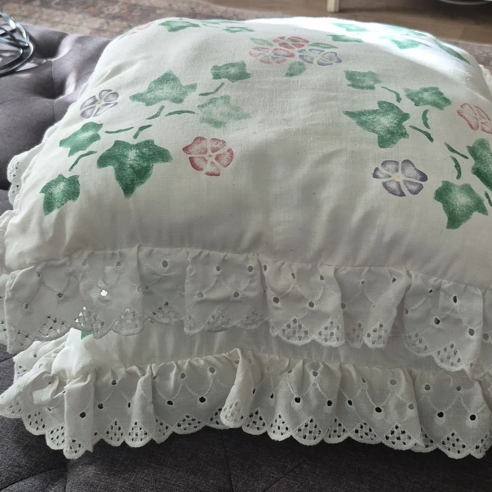Two Ivy Shabby Chic Pillows With Ruffle